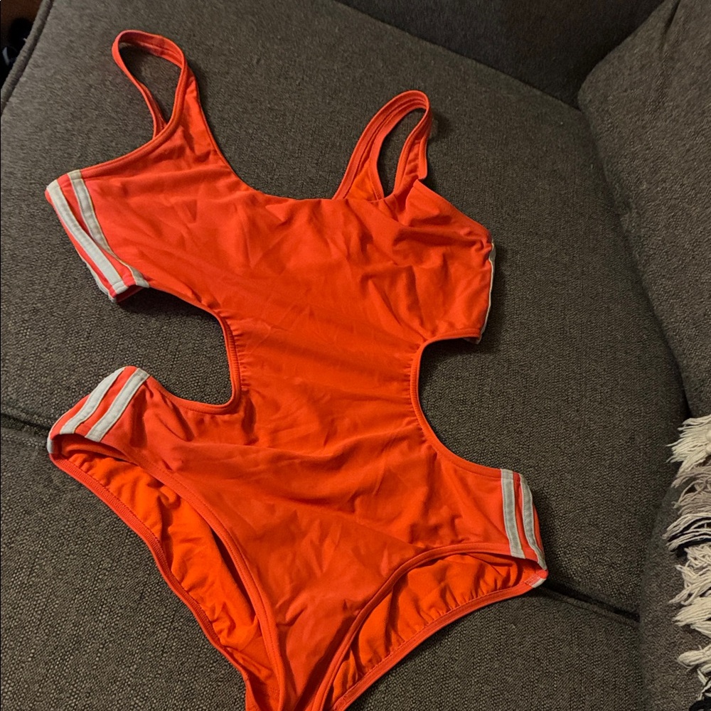 adidas woman’s Orange cutout swimsuit